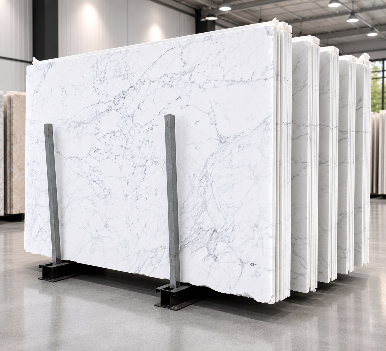 Carrara White Marble slab texture detail - Marble Fort