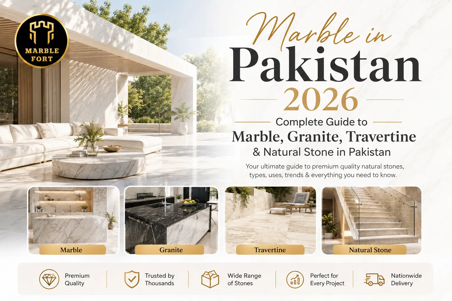 Marble, granite, travertine and natural stone in Pakistan - Marble Fort complete guide