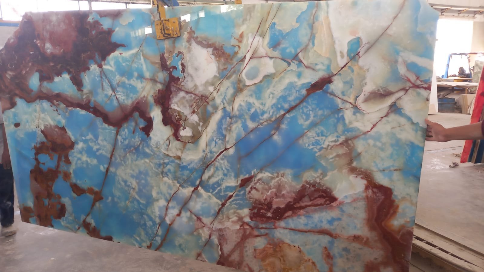 Blue Onyx Marble texture close-up