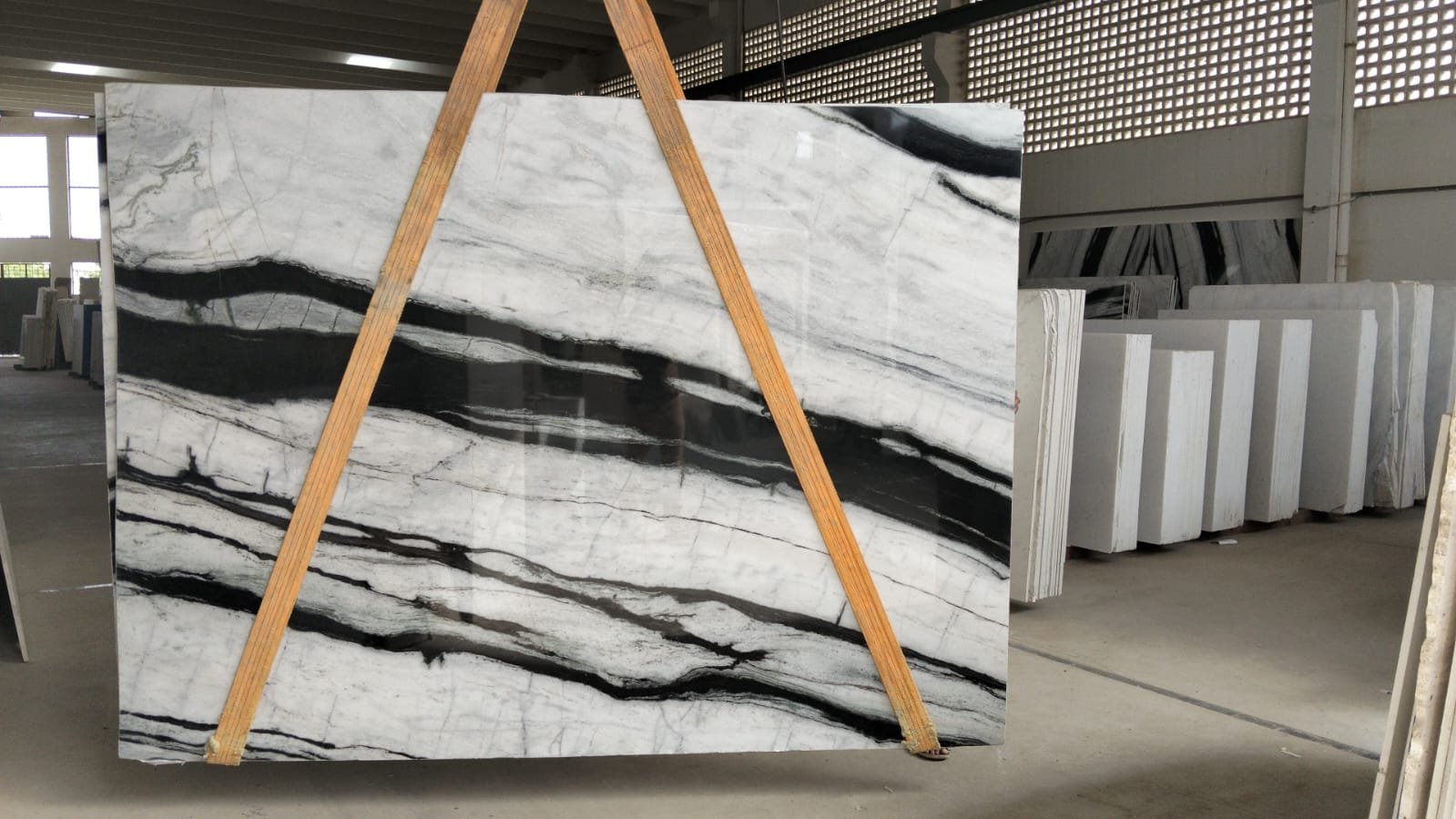 Panda White Marble texture close-up