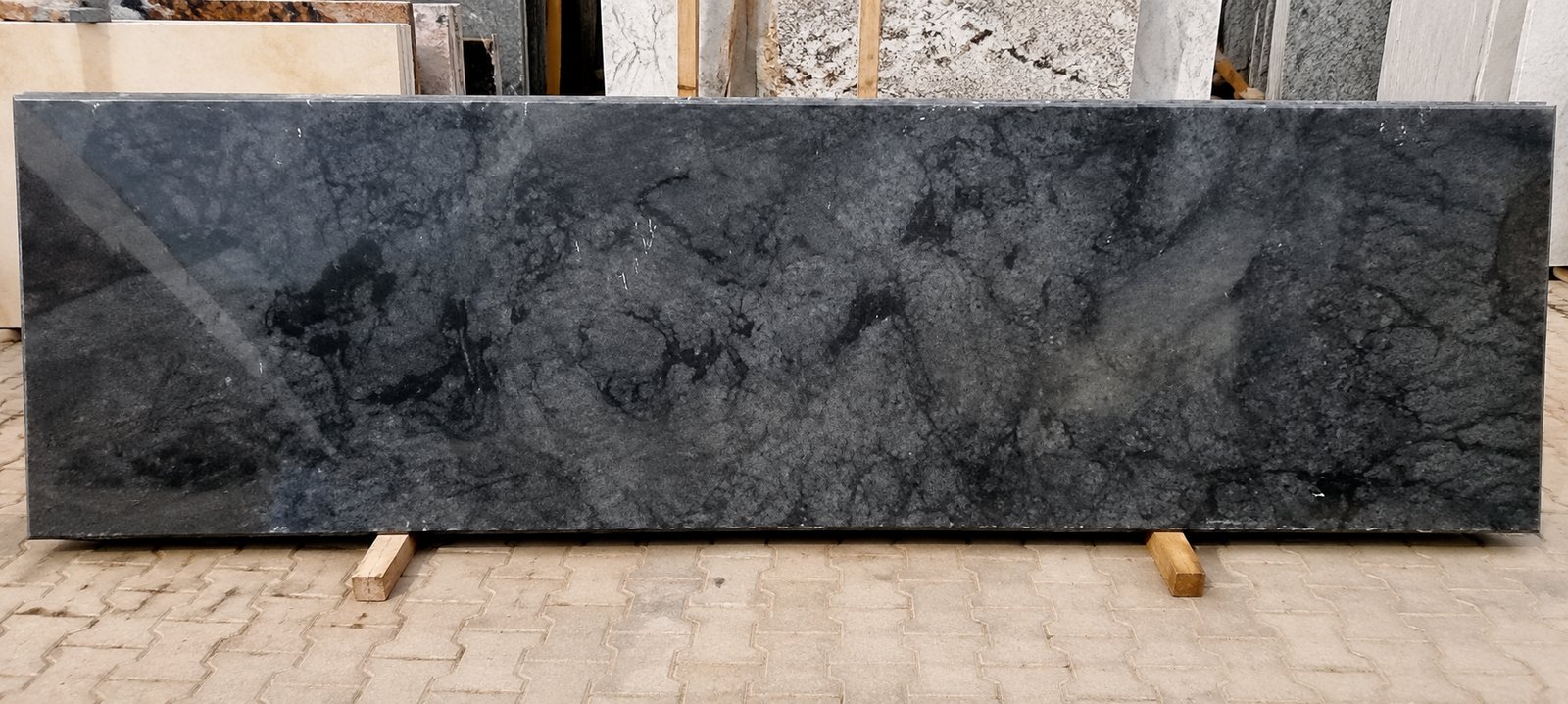Silky Black Marble texture close-up - Marble Fort
