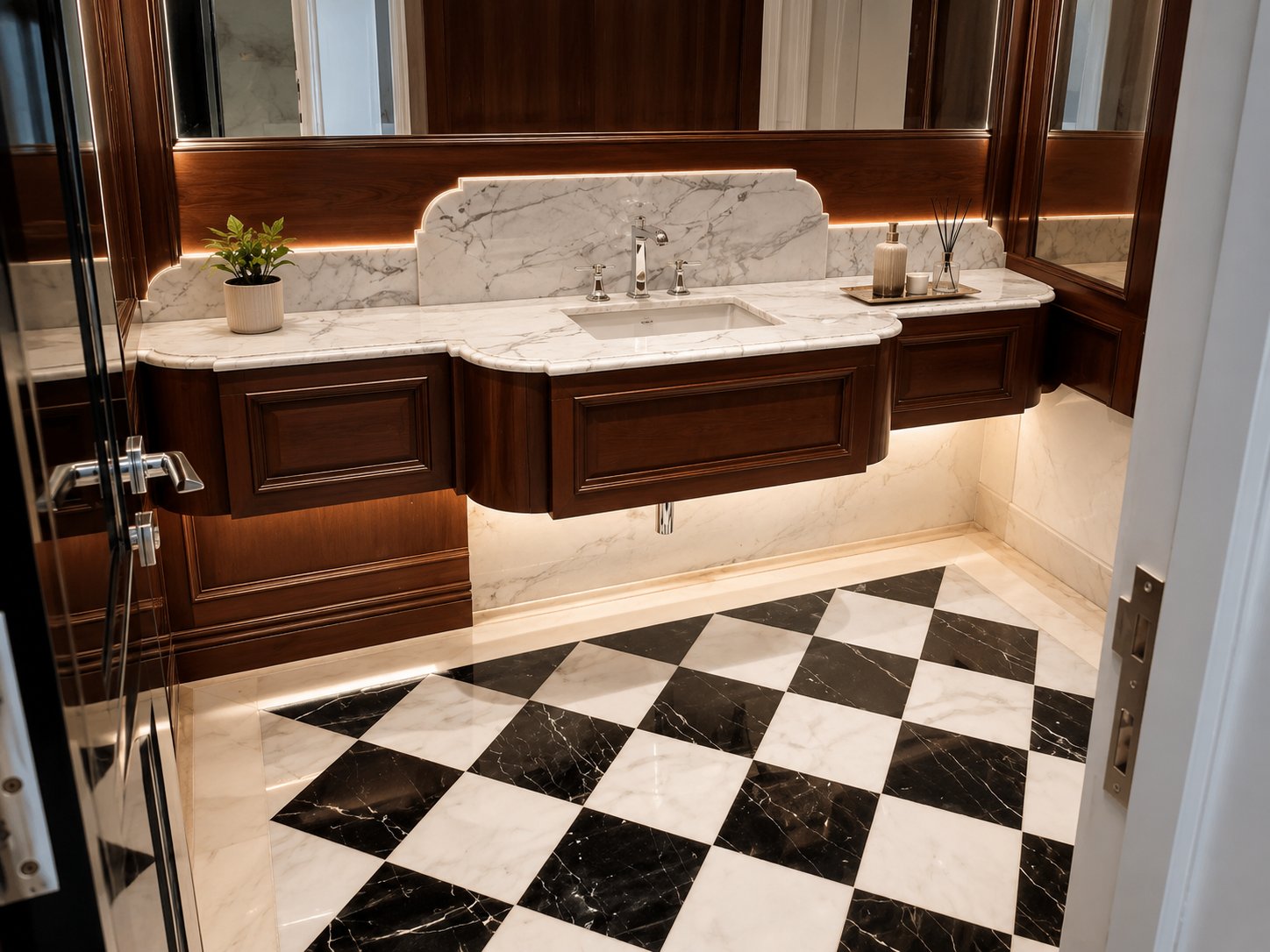 Statuario White Marble surface detail - Marble Fort