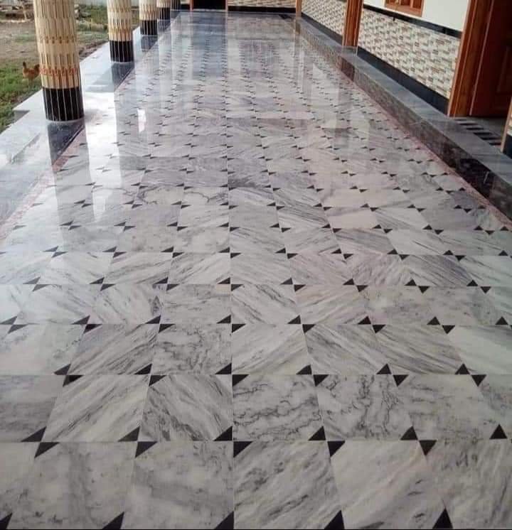 Sunny Gray & Sunny White Marble angle view - Marble Fort