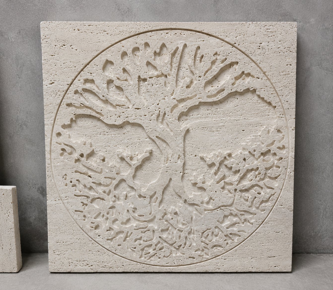 Travertine CNC Work angle view
