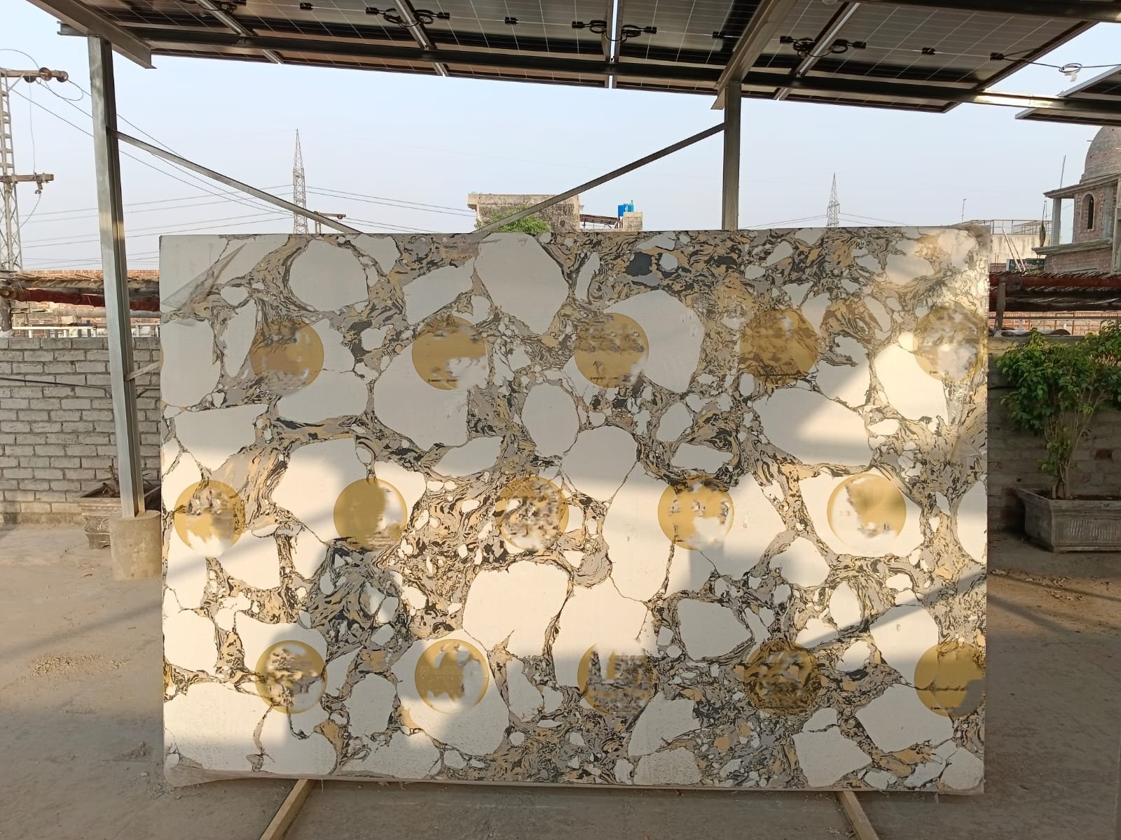 White Beige Synthetic slab - Marble Fort Pakistan